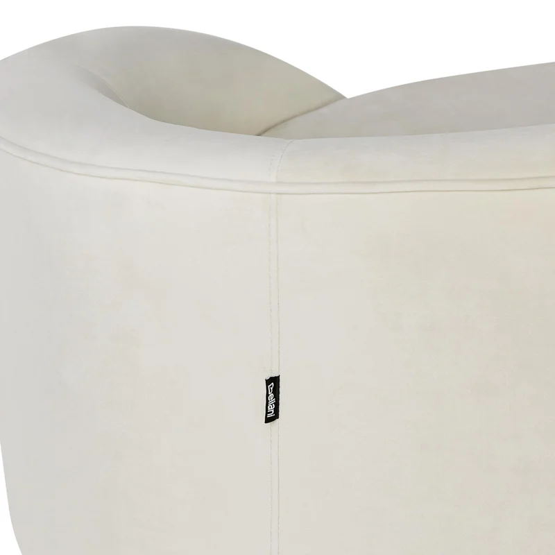 Beliani Canapé 3 Places Glamour en Velours Pieds en Métal Doré Beige Savar