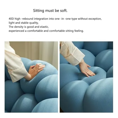 Canapé à bulles incurvé – Causeuse confortable en forme de nid d'abeille 3D pour salon, bureau, appartement, petit espace – Pas de montage nécessaire