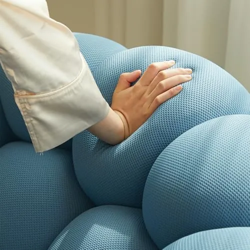 Canapé à bulles incurvé – Causeuse confortable en forme de nid d'abeille 3D pour salon, bureau, appartement, petit espace – Pas de montage nécessaire