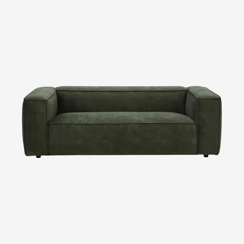 Vente-unique Habitat - Canapé 2 Places en Velours - Vert Kaki Kuti