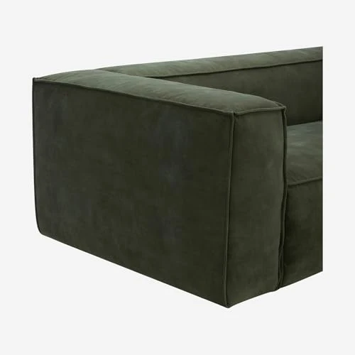 Vente-unique Habitat - Canapé 2 Places en Velours - Vert Kaki Kuti