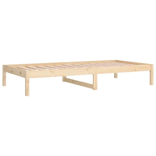 DYRJDJWIDHW Lit de Jour sans Matelas 90x200 cm Bois de pin Massif, canapé Convertible Salon, Cadre Robuste avec Lattes, Espace Rangement intégré, Meuble Multifonction Chambre