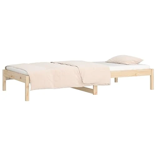 DYRJDJWIDHW Lit de Jour sans Matelas 90x200 cm Bois de pin Massif, canapé Convertible Salon, Cadre Robuste avec Lattes, Espace Rangement intégré, Meuble Multifonction Chambre