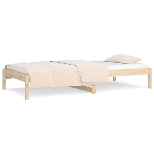 DYRJDJWIDHW Lit de Jour sans Matelas 90x200 cm Bois de pin Massif, canapé Convertible Salon, Cadre Robuste avec Lattes, Espace Rangement intégré, Meuble Multifonction Chambre
