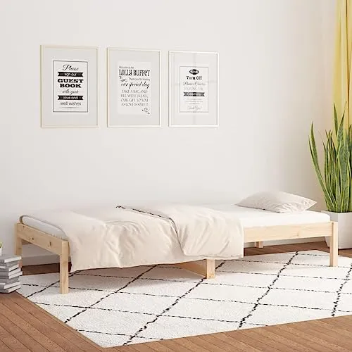 DYRJDJWIDHW Lit de Jour sans Matelas 90x200 cm Bois de pin Massif, canapé Convertible Salon, Cadre Robuste avec Lattes, Espace Rangement intégré, Meuble Multifonction Chambre