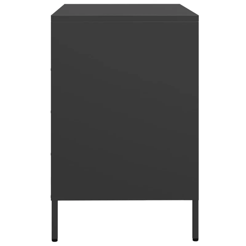 Makastle Buffet Métal, Style Industriel, Armoire de Rangement à 3 tiroirs, Commode, Meuble de Salon, Noir 68x39x58,5 cm Acier laminé à Froid
