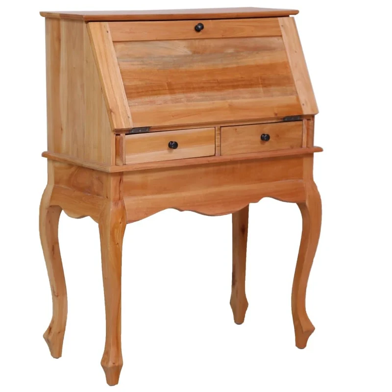 vidaXL Bureau Secrétaire Bureau Antique avec 9 Tiroirs et 2 Compartiments Ouverts Rangement Maison Intérieur 78x42x103 cm Bois d'Acajou Massif