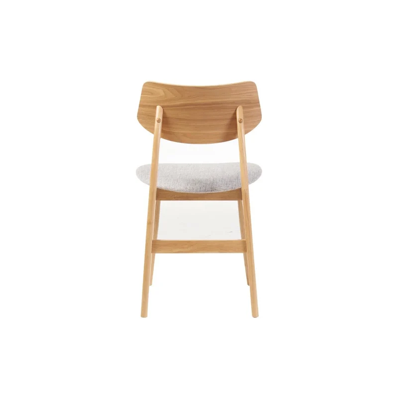 Miliboo Chaises scandinaves en Bois Clair et Tissu Gris Clair (Lot de 2) ELION