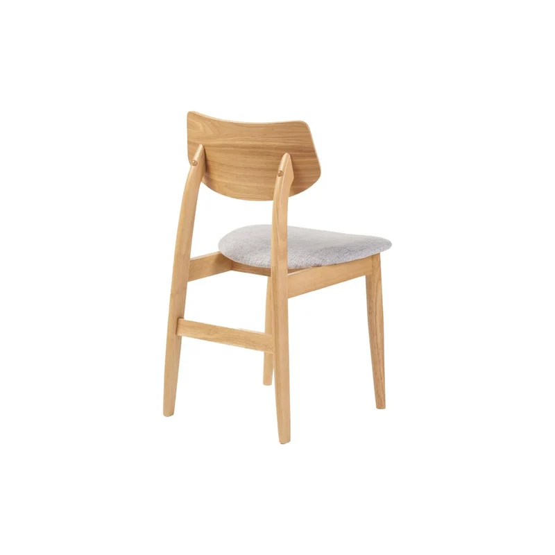 Miliboo Chaises scandinaves en Bois Clair et Tissu Gris Clair (Lot de 2) ELION