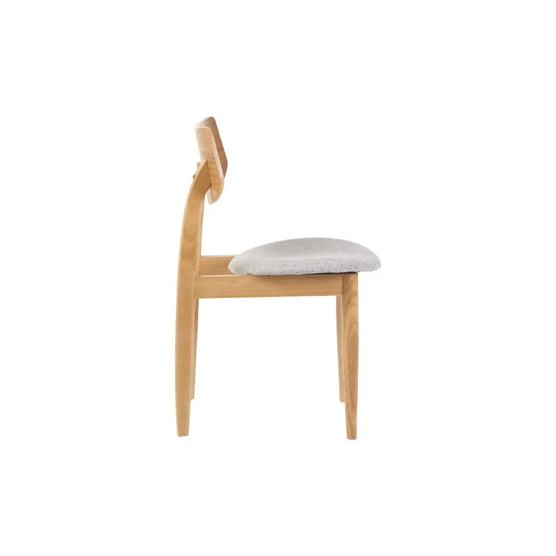 Miliboo Chaises scandinaves en Bois Clair et Tissu Gris Clair (Lot de 2) ELION