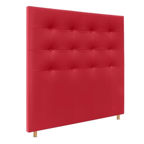 DHOME Tête de lit tapissée Capitoné en similicuir pour lit double (rouge, 160 cm)