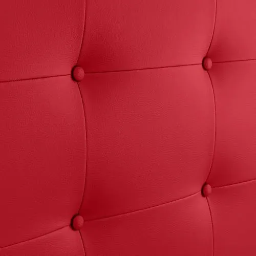 DHOME Tête de lit tapissée Capitoné en similicuir pour lit double (rouge, 160 cm)