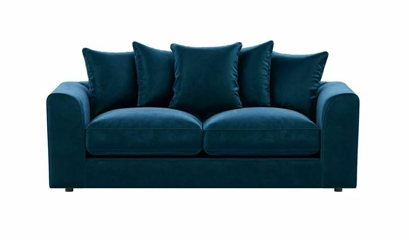 Ensemble canapé d'angle en tissu bleu roi avec 3 + 2 places + fauteuil pivotant - Design moderne et confortable