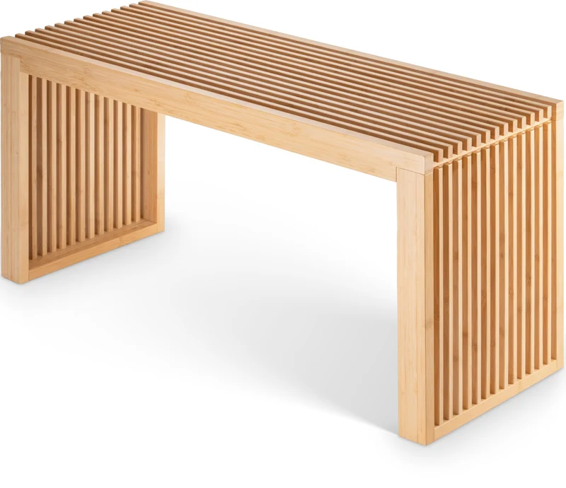 Banc en Bambou – Meuble d'entrée ou Salle de Bain 90x33x43 cm, supporte Jusqu’à 250 kg – Banc Pratique et Décoratif pour Rangement, Meuble Salon ou Salle de Bain