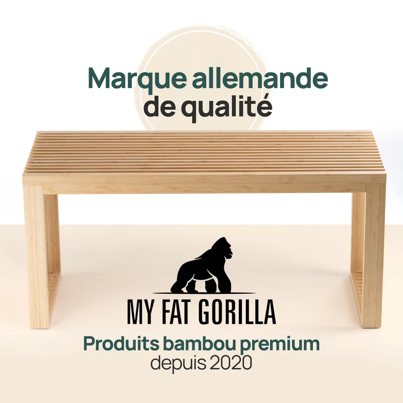 Banc en Bambou – Meuble d'entrée ou Salle de Bain 90x33x43 cm, supporte Jusqu’à 250 kg – Banc Pratique et Décoratif pour Rangement, Meuble Salon ou Salle de Bain