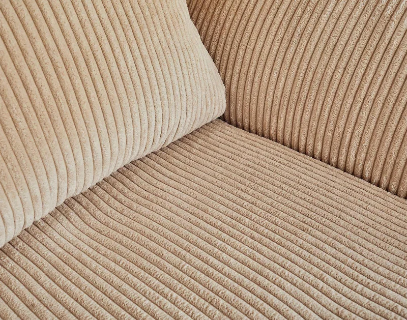 Lisa Design - Fauteuil Rune en Velours Côtelé Beige - Salon