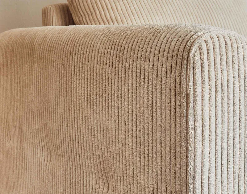 Lisa Design - Fauteuil Rune en Velours Côtelé Beige - Salon