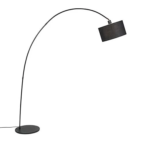 Qazqa vinossa - Lampe arquée - 1 lumière - H 1800 mm - Noir - Moderne - éclairage intérieur - Salon