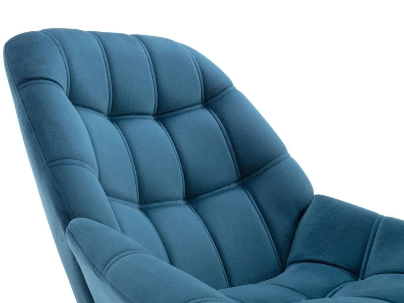 Vente-unique - Fauteuil en Velours Bleu Canard LUOSTO - Scandinave