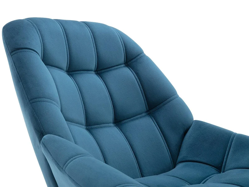 Vente-unique - Fauteuil en Velours Bleu Canard LUOSTO - Scandinave