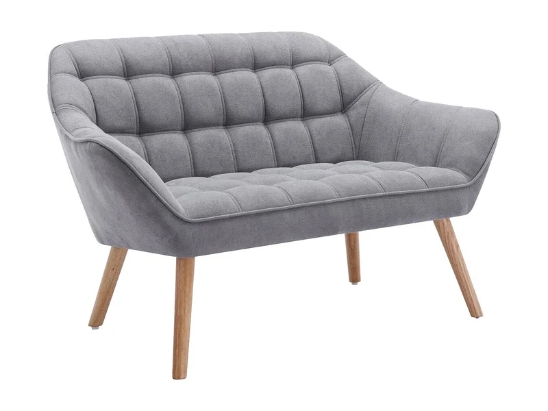 Vente-unique - Canapé 2 Places en Tissu Gris Caserta