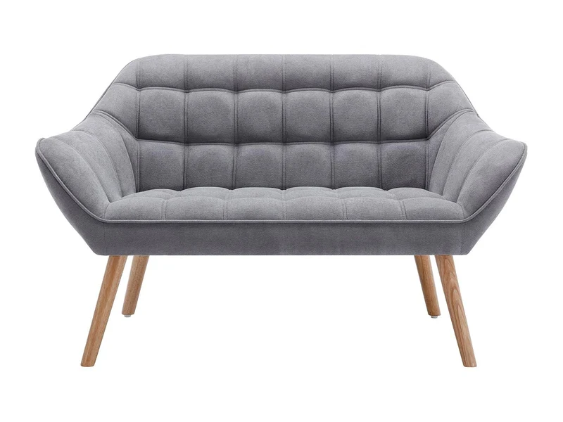 Vente-unique - Canapé 2 Places en Tissu Gris Caserta