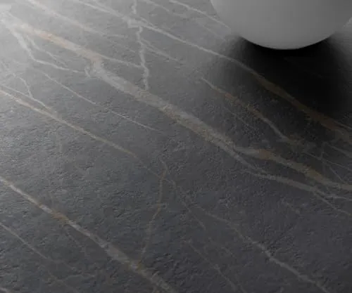 DeLife Table-à-Manger Escina Céramique Laminam®Noir Désir Marron 200x100 cm Piètement Aluminium