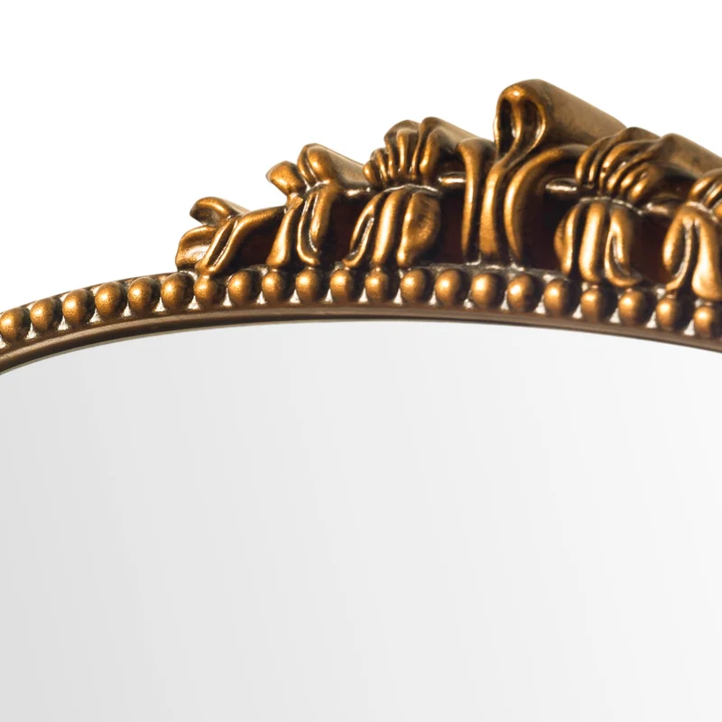 SHYFOY Grand Miroir Mural Baroque Antique, Miroir Entree Doré, Grand Miroir Mural Salon, Decoration Murale, 100 x 72 cm, Or