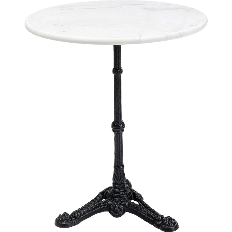 Kare Design Table Bistrot Ronde 60cm marbre Blanc