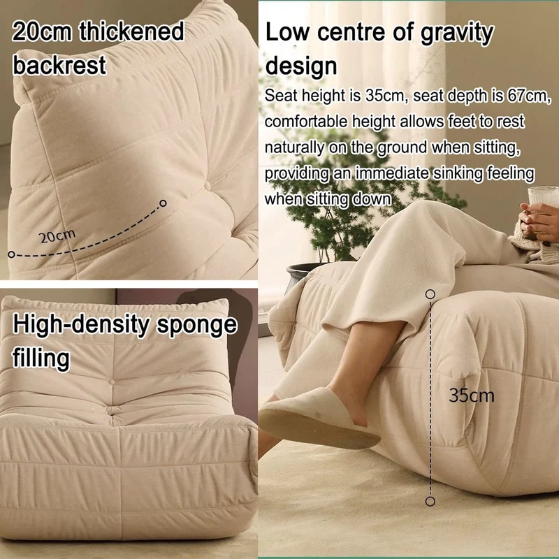 Canapés Et Divans Lazy Floor, Fauteuils Canapés Fauteuil D'appoint, Mousse Haut De Gamme, Aucun Assemblage Requis, Canapé De Sol Pour Adultes Et Enfants, Fauteuil Canapé Togo, Pour Chambre À Coucher