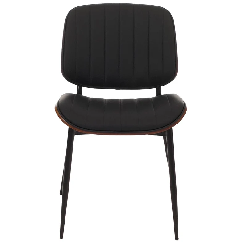 Mendler Lot de 2 chaises de Salle à Manger HWC-O44 MVG Aspect Noyer, Noir