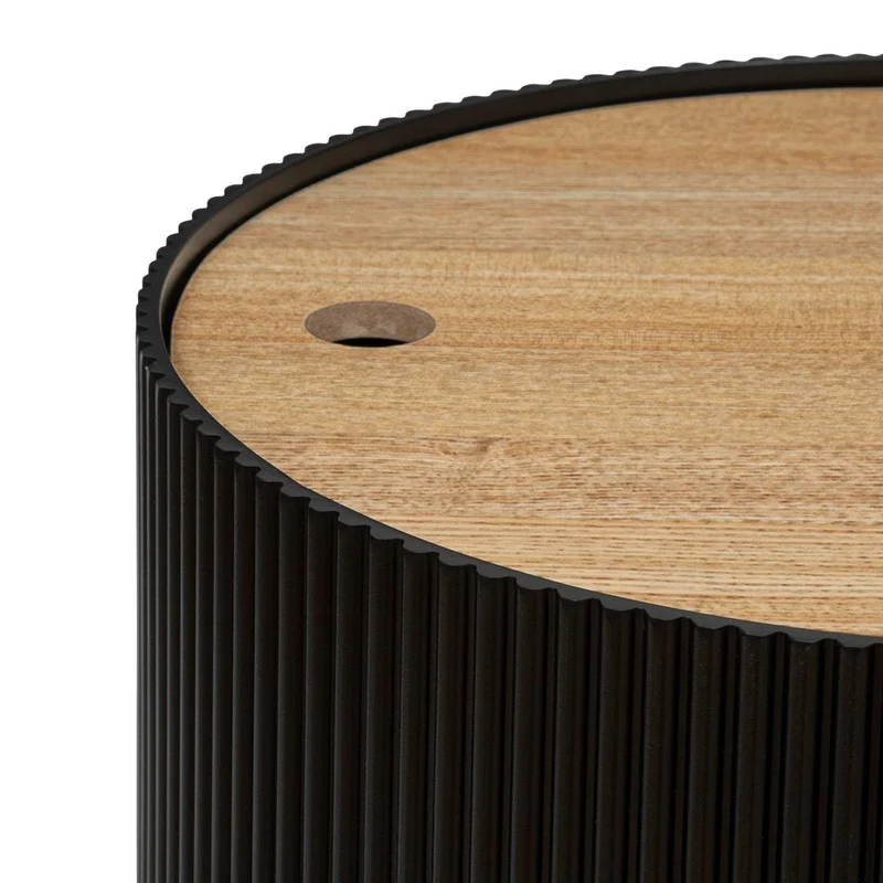 Atmosphera - Table à café Enola en placage frêne D38,5cm Noir