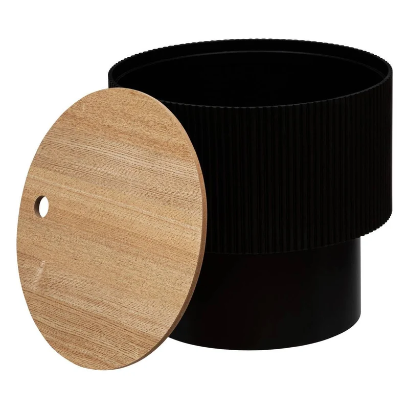 Atmosphera - Table à café Enola en placage frêne D38,5cm Noir