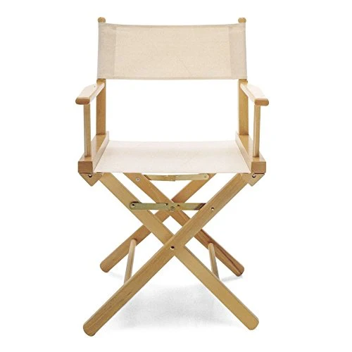 ArredaSi Regista P Chaise de metteur en scène en bois naturel et tissu écru