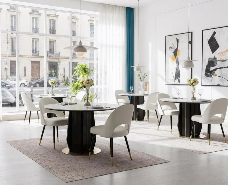 chairus Chaises de Salle à Manger sans Accoudoirs Lot de 2 Chaise de Bureau en Velours Moderne Chaise Rembourrée pour Cuisine Salon (Beige-2)