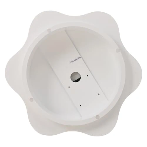 OOIILLEE Table Basse Rotative Design Fleur avec Plateau Tournant 360° - Table de Salon Double Étage à 2 Plateaux - Blanc Crème en MDF, Support jusqu'à 30 kg (74,8 x 67,5 x 31 cm)