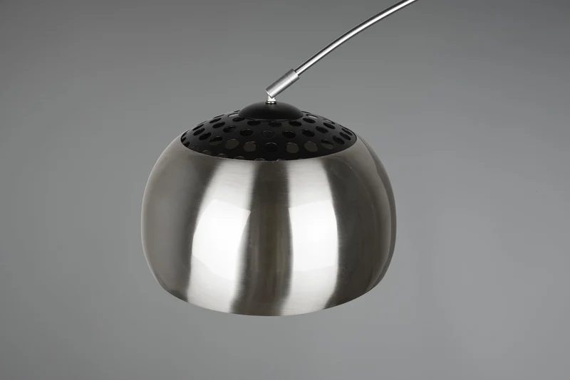 Trio Lampe à arc Argentina 411700107, métal nickel mat, base marbre noir, sauf 1x E27