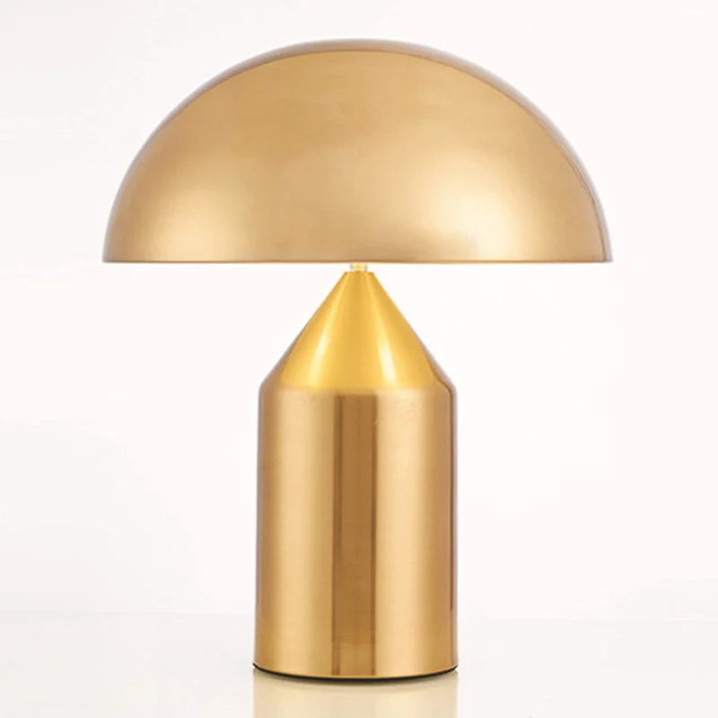 Lampe Champignon Moderne LED Lampe de Chevet Lampea Poser Protection Yeux Bureau Chambre Salon Hôtel Métallique 28x40CM,Gold