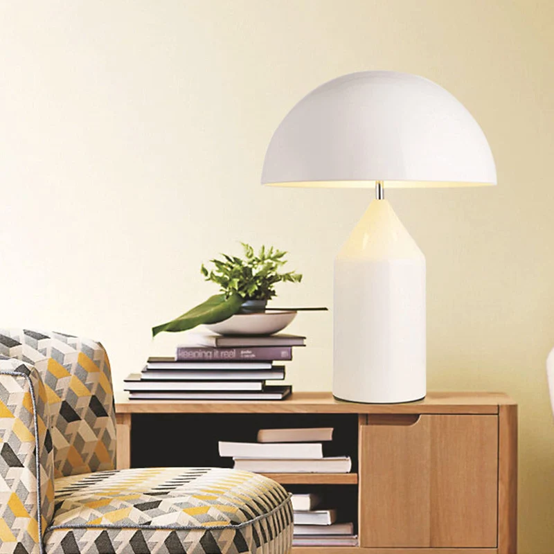 Lampe Champignon Moderne LED Lampe de Chevet Lampea Poser Protection Yeux Bureau Chambre Salon Hôtel Métallique 28x40CM,Gold