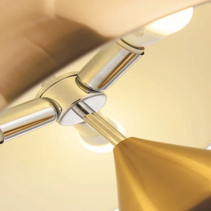 Lampe Champignon Moderne LED Lampe de Chevet Lampea Poser Protection Yeux Bureau Chambre Salon Hôtel Métallique 28x40CM,Gold