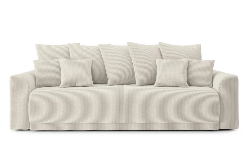 BAÏTA Canapé Droit Convertible Nova 3 Places en Velours côtelé Beige
