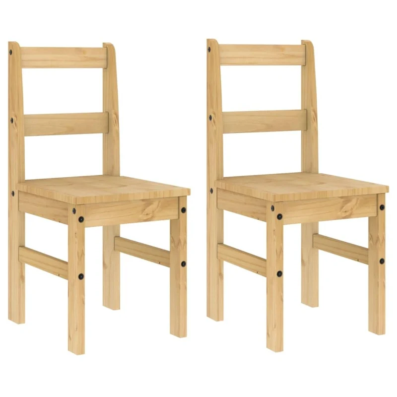 vidaXL Lot de 2 Chaises à Manger, Sièges à Dîner, Chaises de Repas, Meubles de Salle de Séjour Cuisine Maison Intérieur, Bois Massif de Pin
