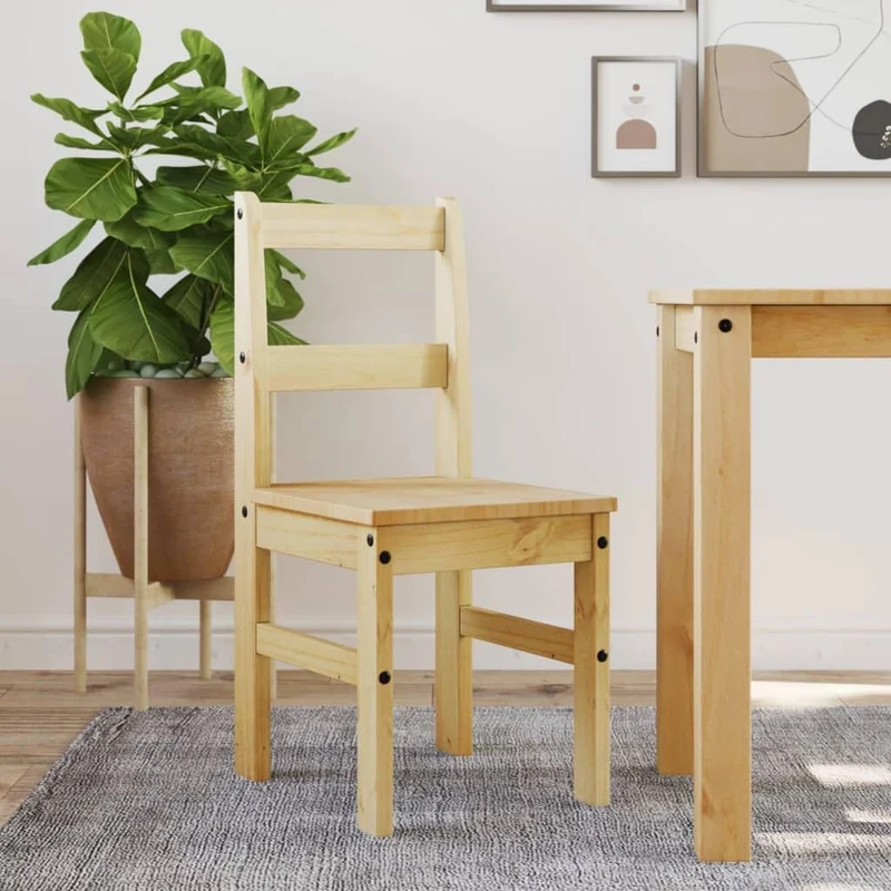 vidaXL Lot de 2 Chaises à Manger, Sièges à Dîner, Chaises de Repas, Meubles de Salle de Séjour Cuisine Maison Intérieur, Bois Massif de Pin