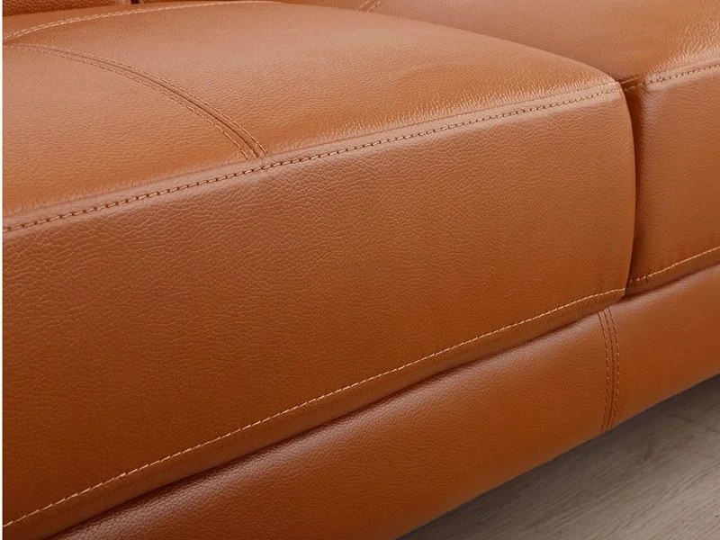 Vente-unique - Canapé d'angle Gauche en Cuir Premium Camel EXCELSIORA