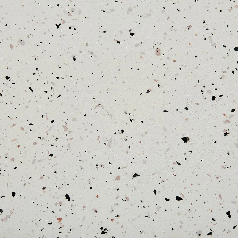 Beliani Table d'Appoint Effet Terrazzo Forme Contournée Ronde 52 cm Résistant Blanc Cassé Caffi