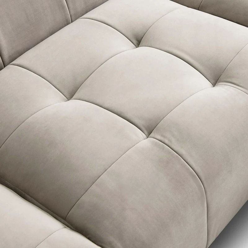Mobilier-Deco Anya - Canapé capitonné 3 Places en Velours Beige