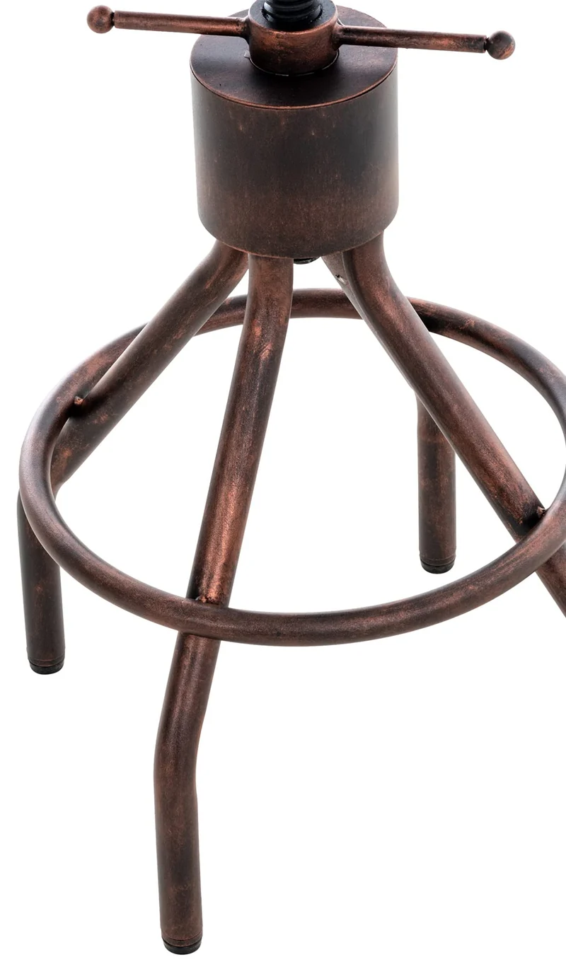 CLP Lot de 2 tabourets de Bar Hanam au Design Industriel I Chaise de Bar métallique réglable en Hauteur avec Assise et Dossier en Bois, Couleur:Bronze