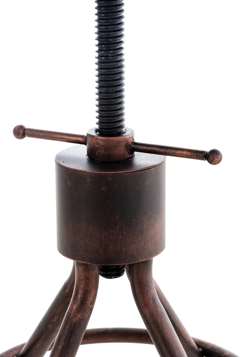 CLP Lot de 2 tabourets de Bar Hanam au Design Industriel I Chaise de Bar métallique réglable en Hauteur avec Assise et Dossier en Bois, Couleur:Bronze