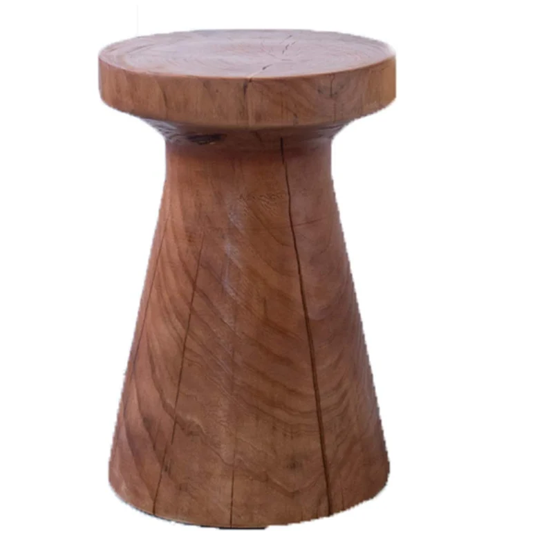 NNHDWS Table Ronde Côté Souche en Bois Massif Café Table D'appoint, Souche d'arbre Accent Natural Edge Side Table De Chevet, Canapé Table D'appoint, Chambre Chambre Balcon, Table d'angle,Wood Color