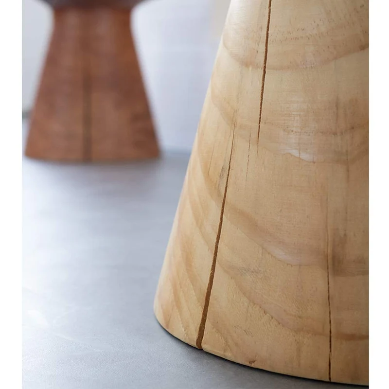 NNHDWS Table Ronde Côté Souche en Bois Massif Café Table D'appoint, Souche d'arbre Accent Natural Edge Side Table De Chevet, Canapé Table D'appoint, Chambre Chambre Balcon, Table d'angle,Wood Color